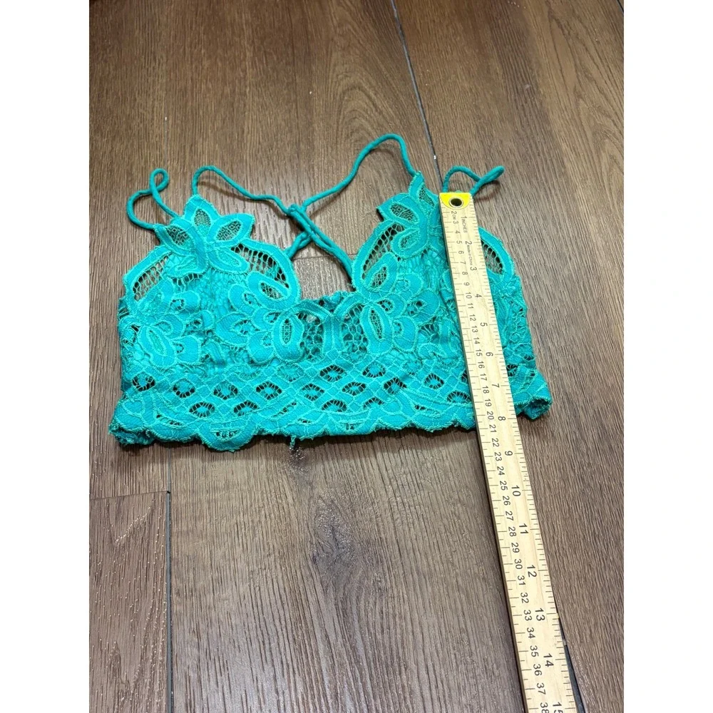 Free People FP One Adella Women's Lace Bralette Aqua Teal Crochet Boho